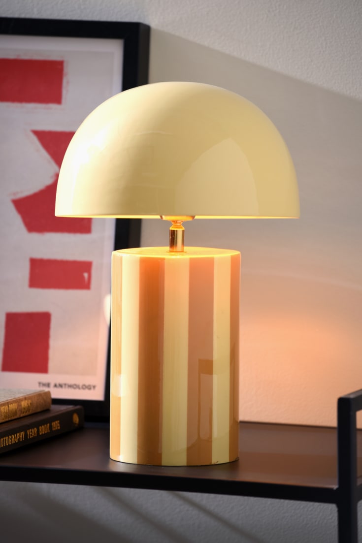 Leitmotiv Rayado bordlampa, randig gul