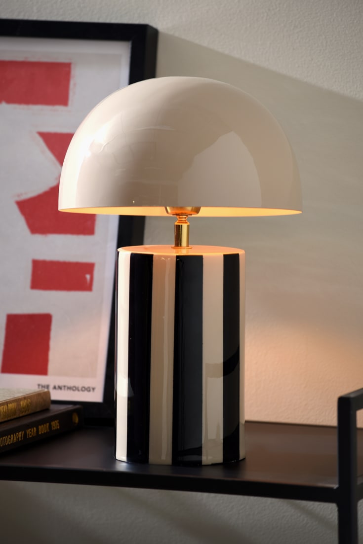 Leitmotiv Rayado bordlampe, stribet sort