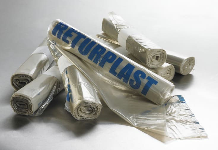 Eric Storm avfallssäck "återvunnen plast", transparent 240 liter