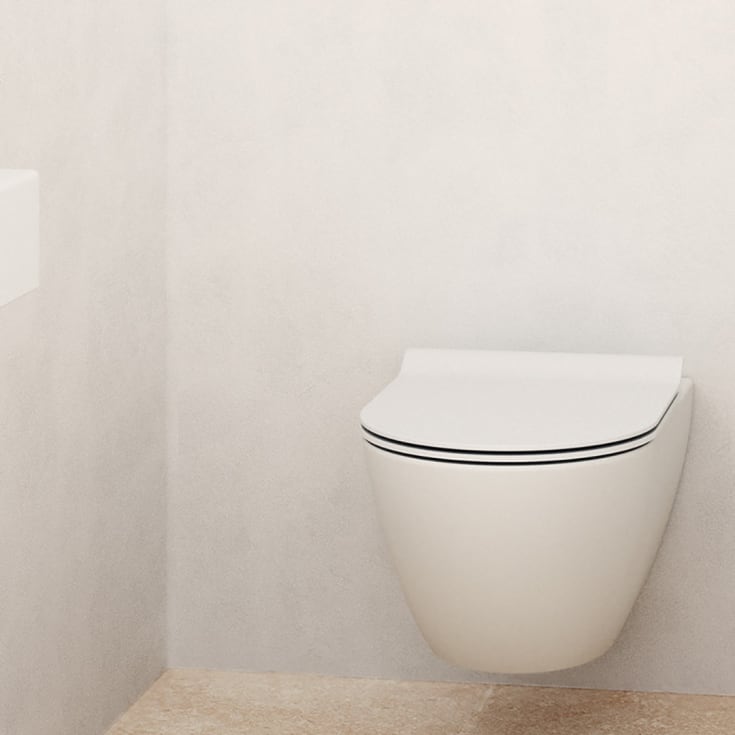 GSI Slim toalettsits, soft close, snabbfäste, vit