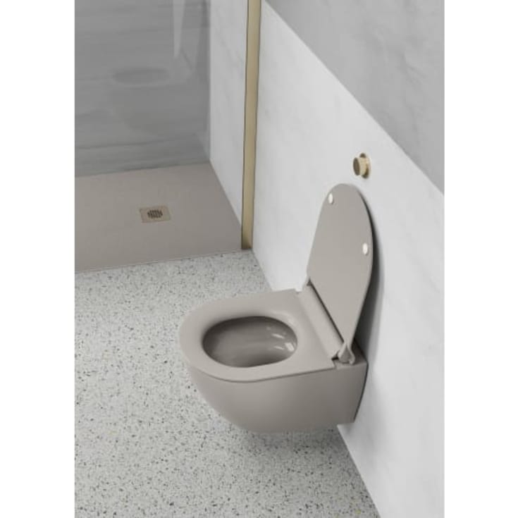 GSI Slim toalettsete, soft close, avtagbar, matt beige