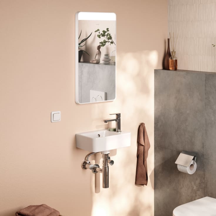 Hansgrohe Xarita Lite Q spejl med lys, 36x70 cm, hvid