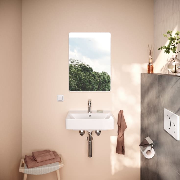 Hansgrohe Xarita Lite Q spegel med belysning, 50x70 cm, vit