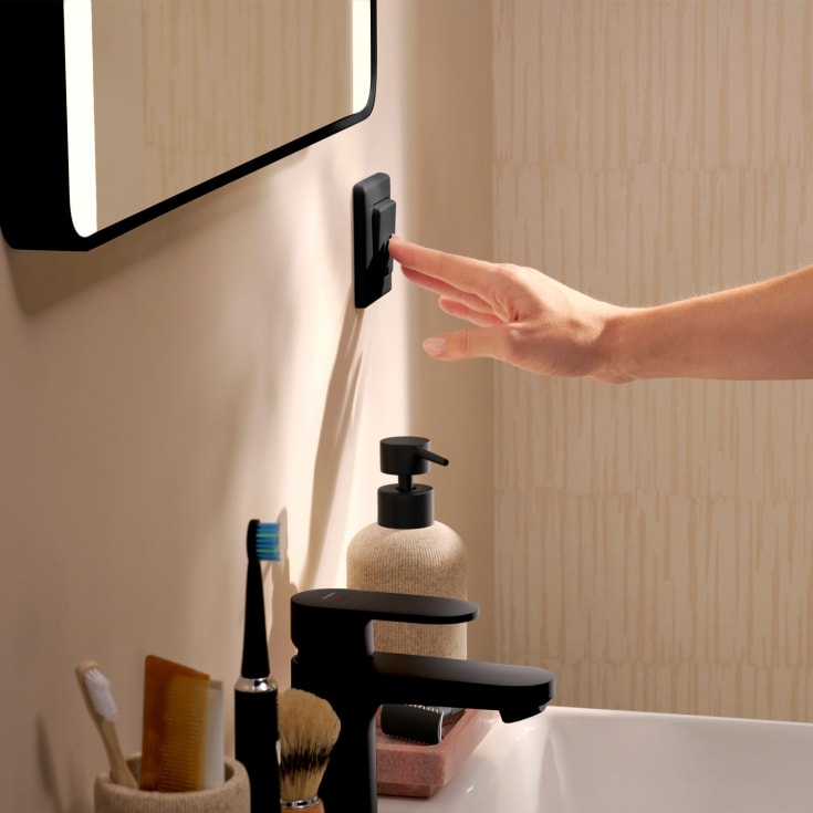 Hansgrohe Xarita Lite Q spegel med belysning, 100x70 cm, svart
