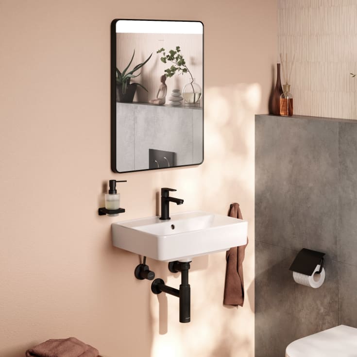 Hansgrohe Xarita Lite Q spegel med belysning, sensor, 50x70 cm, svart