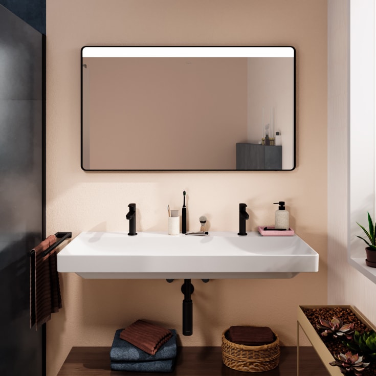 Hansgrohe Xarita Lite Q speil med lys, sensor, 120x70 cm, sort