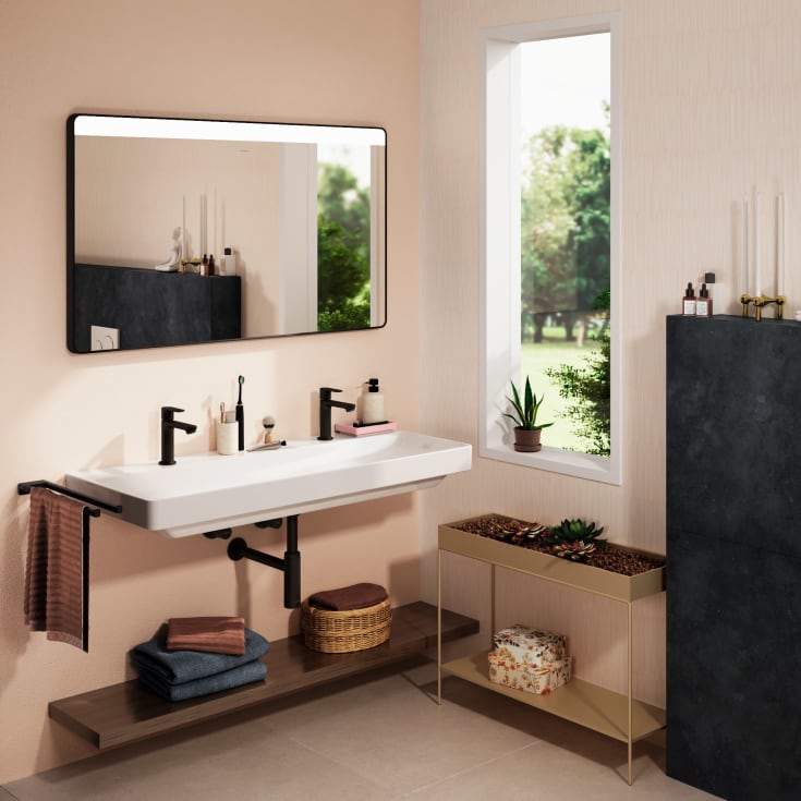 Hansgrohe Xarita Lite Q spegel med belysning, sensor, 120x70 cm, svart