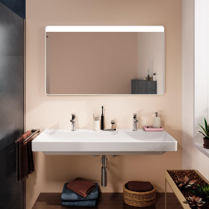 Hansgrohe Xarita Lite Q spegel med belysning, sensor, 120x70 cm, vit