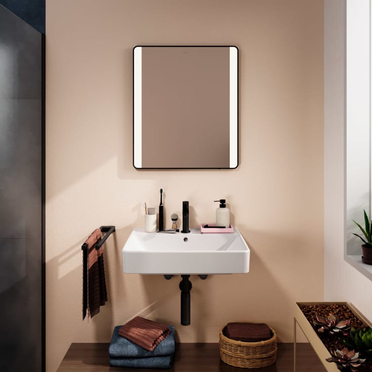 Hansgrohe Xarita Lite Q spegel med belysning, sensor, 60x70 cm, svart