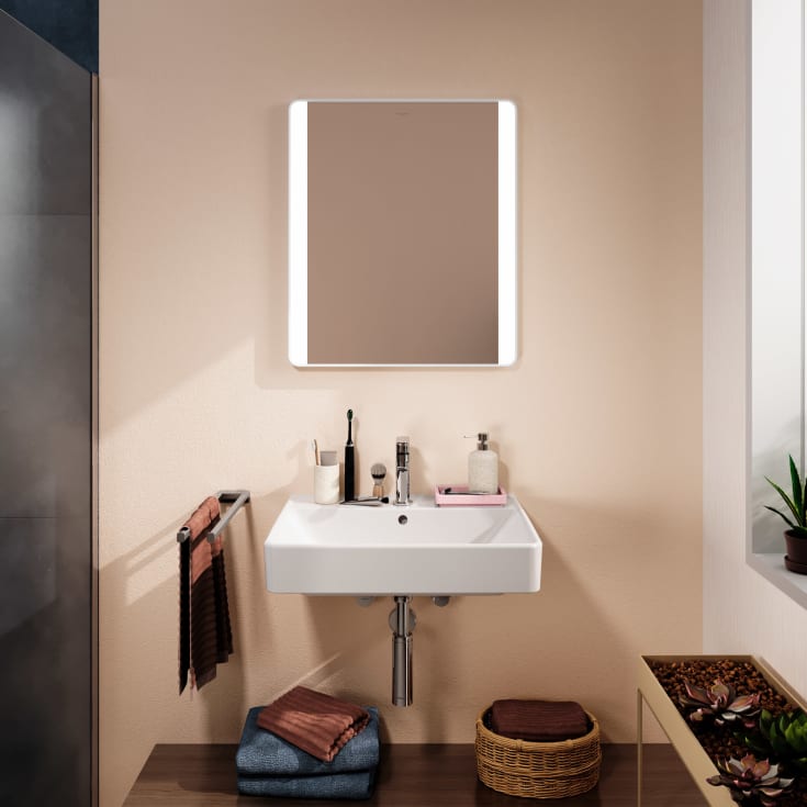 Hansgrohe Xarita Lite Q spegel med belysning, sensor, 60x70 cm, vit