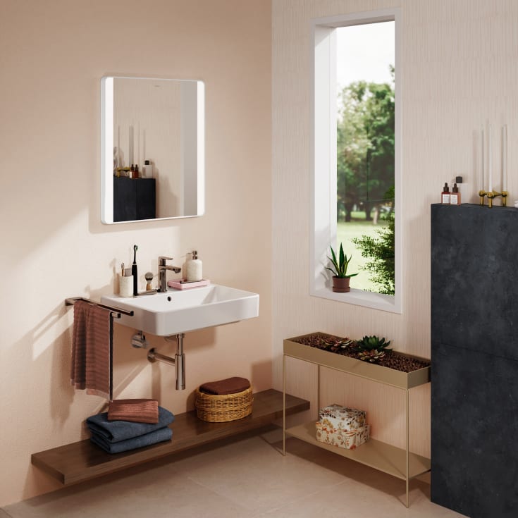 Hansgrohe Xarita Lite Q speil med lys, sensor, 60x70 cm, hvit