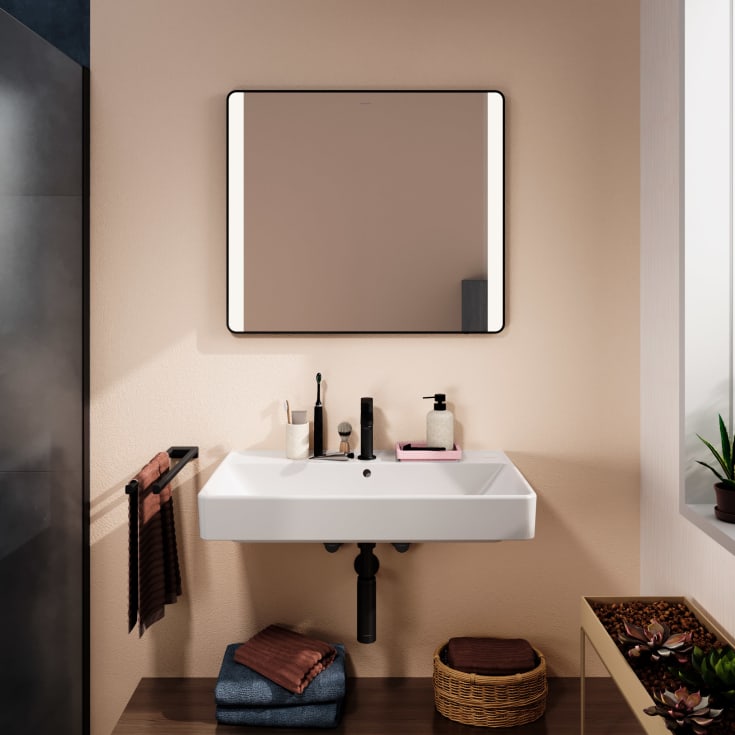Hansgrohe Xarita Lite Q speil med lys, sensor, 80x70 cm, sort