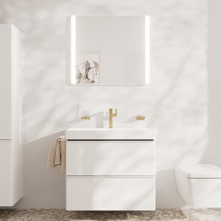 Hansgrohe Xarita Lite Q spejl med lys, sensor, 80x70 cm, hvid