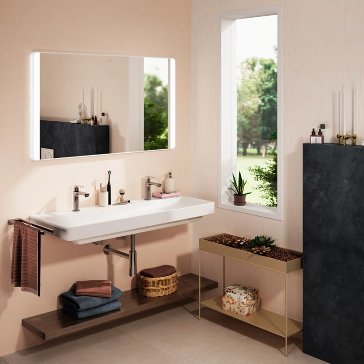 Hansgrohe Xarita Lite Q spejl med lys, sensor, 120x70 cm, hvid