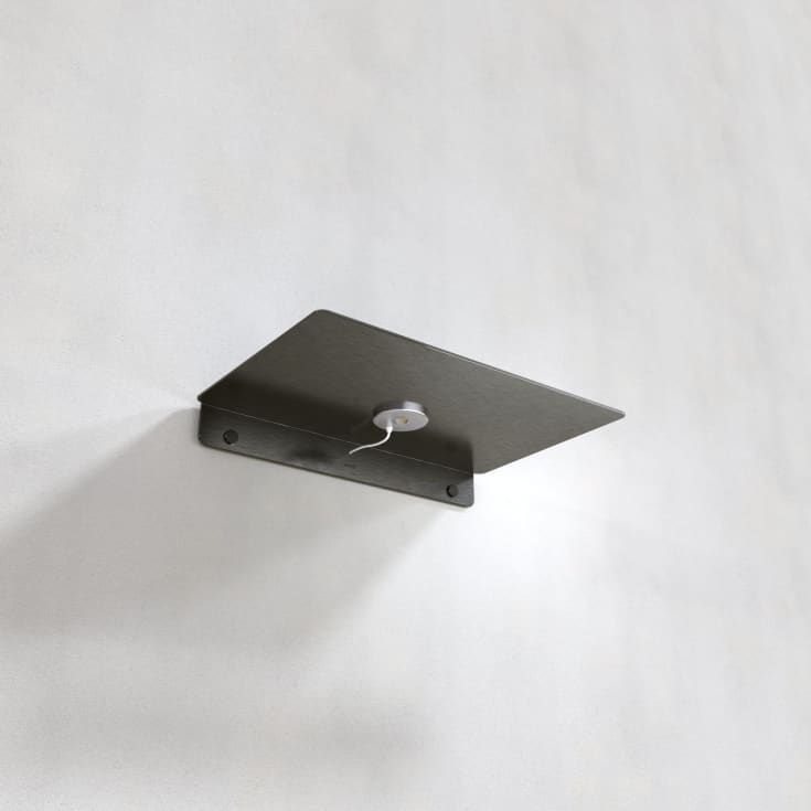 Aloop X hylde med trådløs opladning, 39,5x25 cm, børstet sort