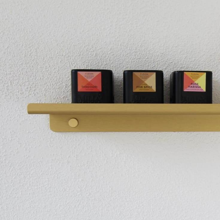 Aloop Y hylde, 39,5x8 cm, børstet guld