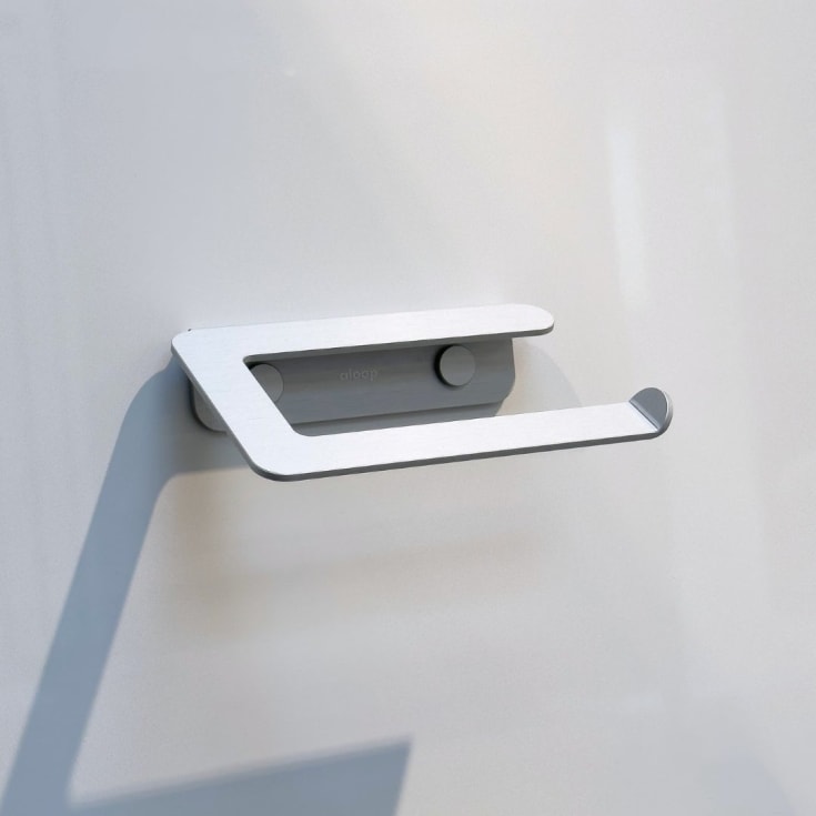 Aloop X toiletrulleholder, mat aluminium