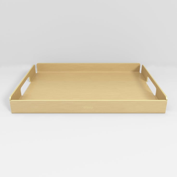 Aloop X small bakke, 23x30,5 cm, børstet guld