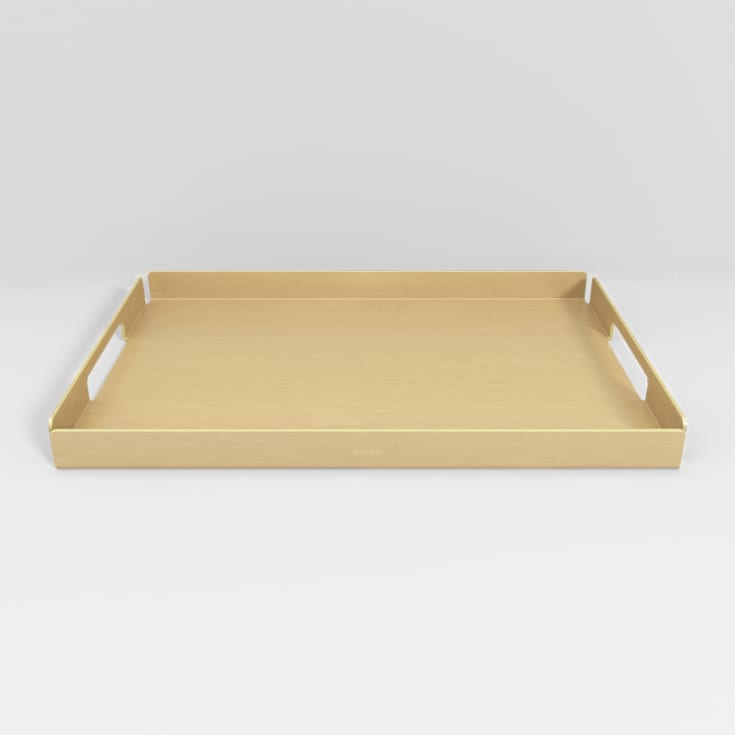 Aloop X medium bricka, 28x40,5 cm, borstad guld
