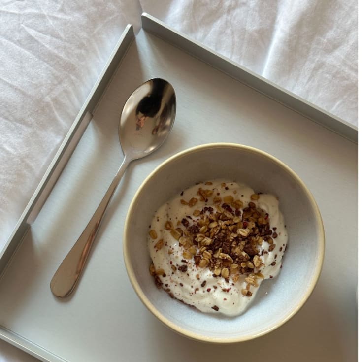 Aloop X medium bakke, 28x40,5 cm, mat aluminium