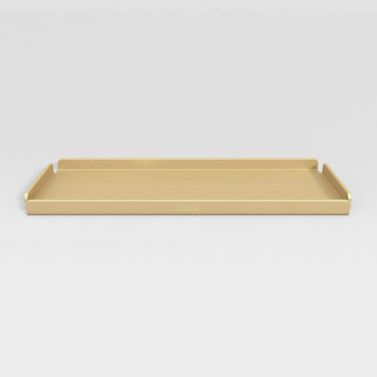 Aloop Y bakke, 23x30,5 cm, børstet guld