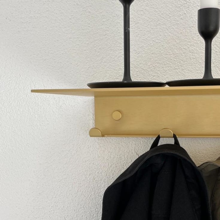 Aloop Y 4 knagerække, 39,5 cm, børstet guld