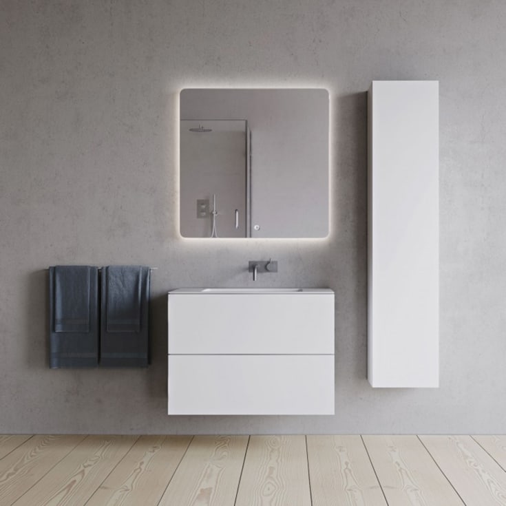 Copenhagen Bath SQ2 80 servantskap, med 2 skuffer, 80x45 cm, hvit matt