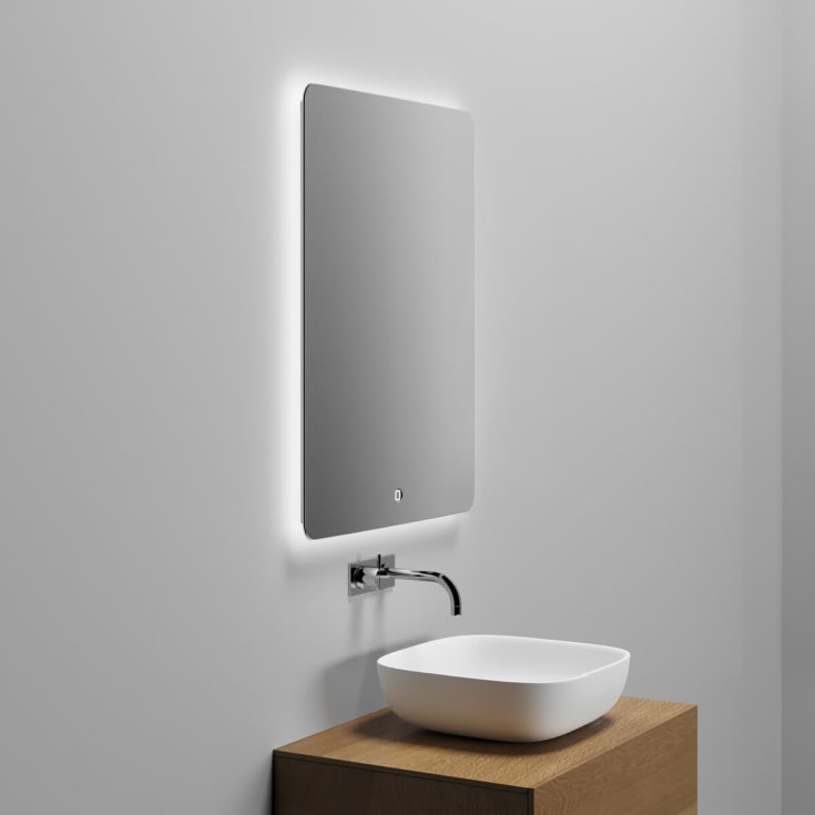 Copenhagen Bath Orø speil med lys, 60x80 cm
