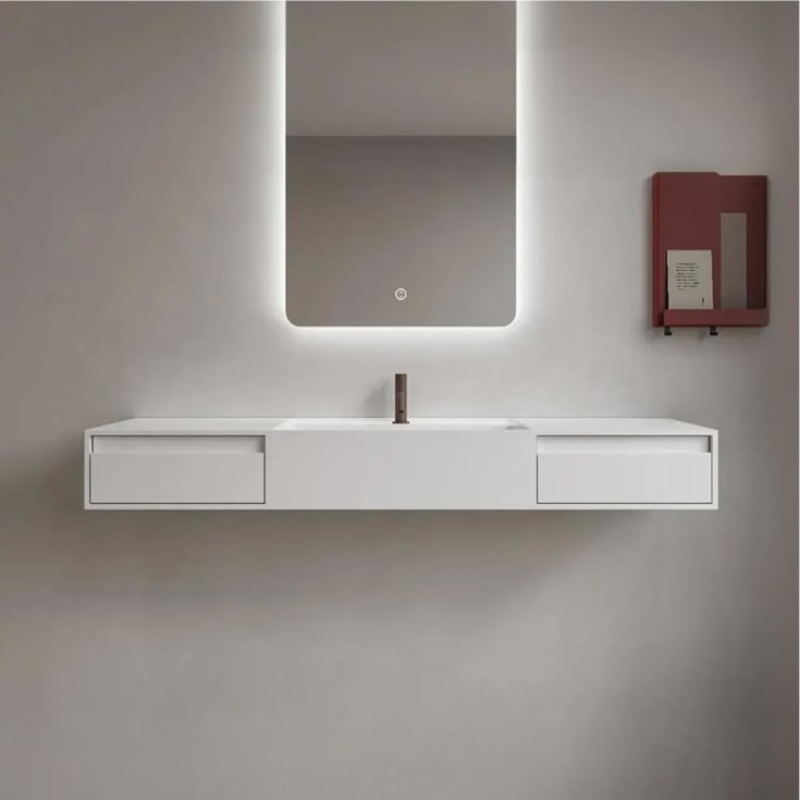 Copenhagen Bath Modul CA 140 servant med skuffer, 140x40 cm, hvit matt
