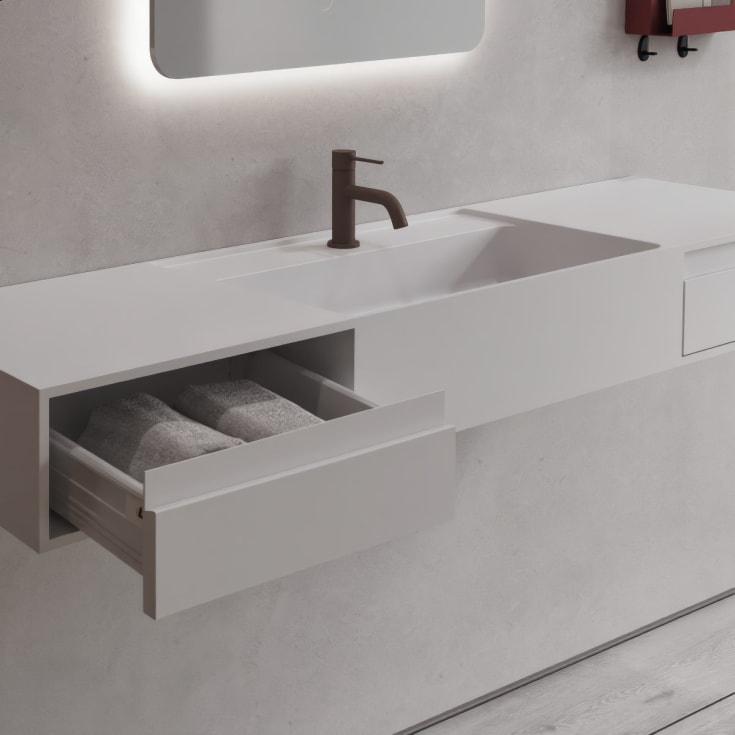 Copenhagen Bath Modul CA 140 servant med skuffer, 140x40 cm, hvit matt