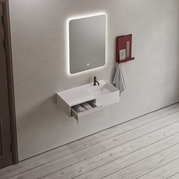 Copenhagen Bath Modul CA 80 servant med skuff, høyre, 80x40 cm, hvit matt