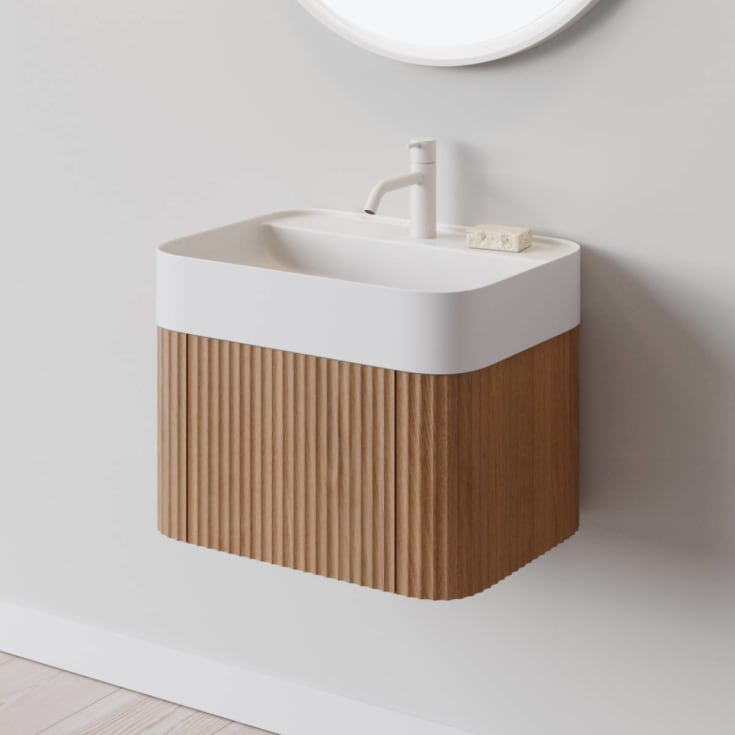 Copenhagen Bath Yuno Kontur 55 servantskap, med servant, 54,7x40,7 cm, eik