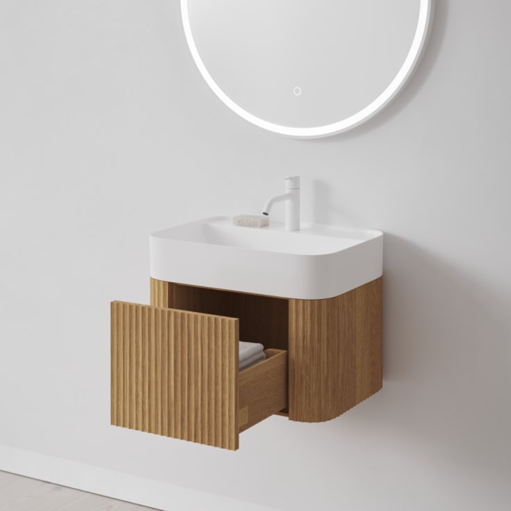 Copenhagen Bath Yuno Kontur 55 servantskap, med servant, 54,7x40,7 cm, eik