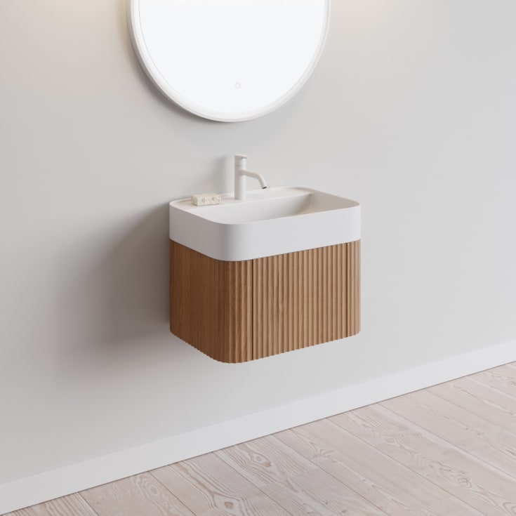 Copenhagen Bath Yuno Kontur 55 servantskap, med servant, 54,7x40,7 cm, eik