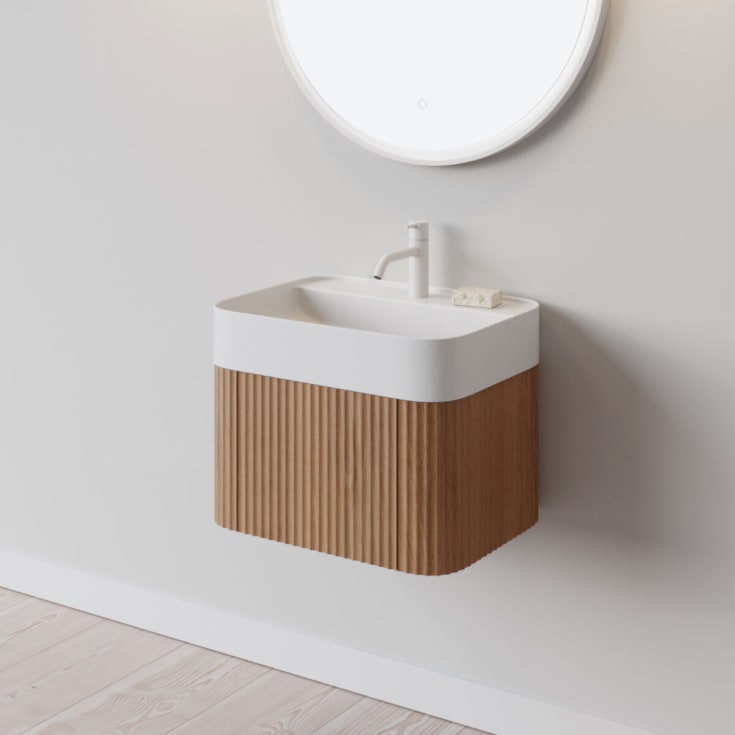 Copenhagen Bath Yuno Kontur 55 servantskap, med servant, 54,7x40,7 cm, eik