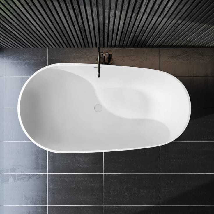 Copenhagen Bath Helsinki frittstående badekar, 169x88 cm, sort/hvit matt