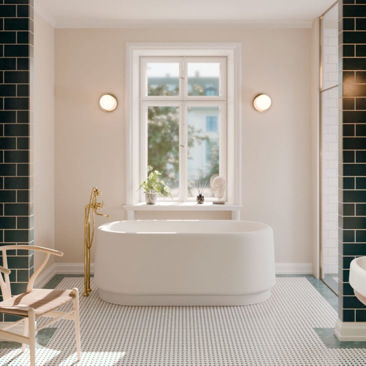 Copenhagen Bath Heritage frittstående badekar, 175x89 cm, hvit matt