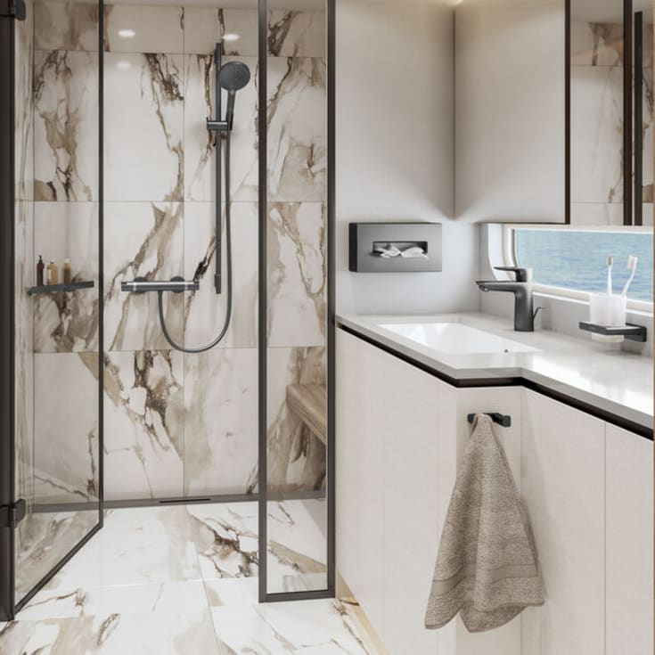 Hansgrohe AddStoris servettdispenser, borstat svart krom