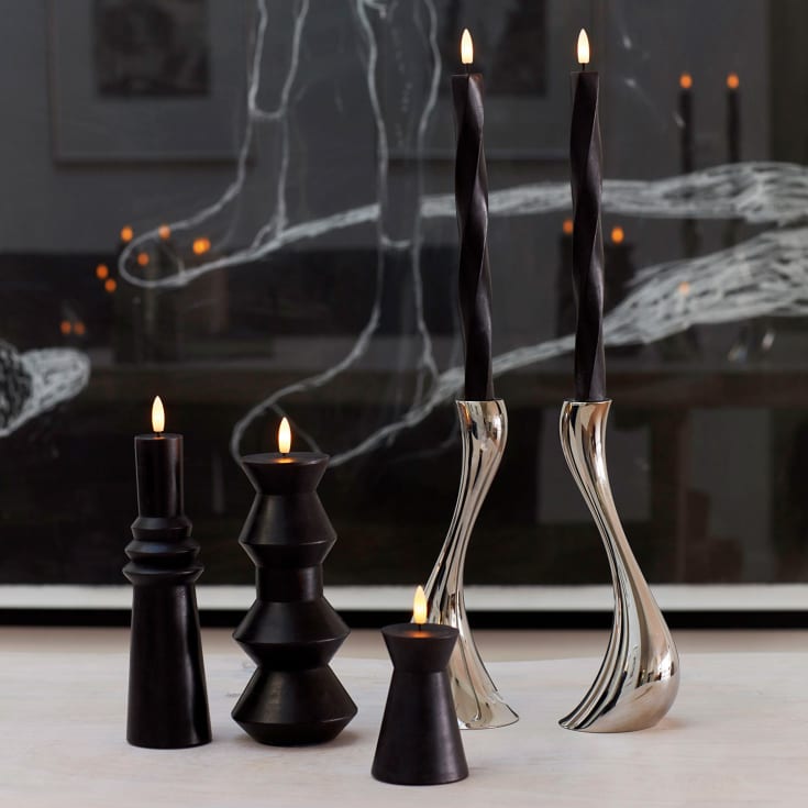 Sirius Sille Nordic Sculpture Twist LED stearinlys, sort