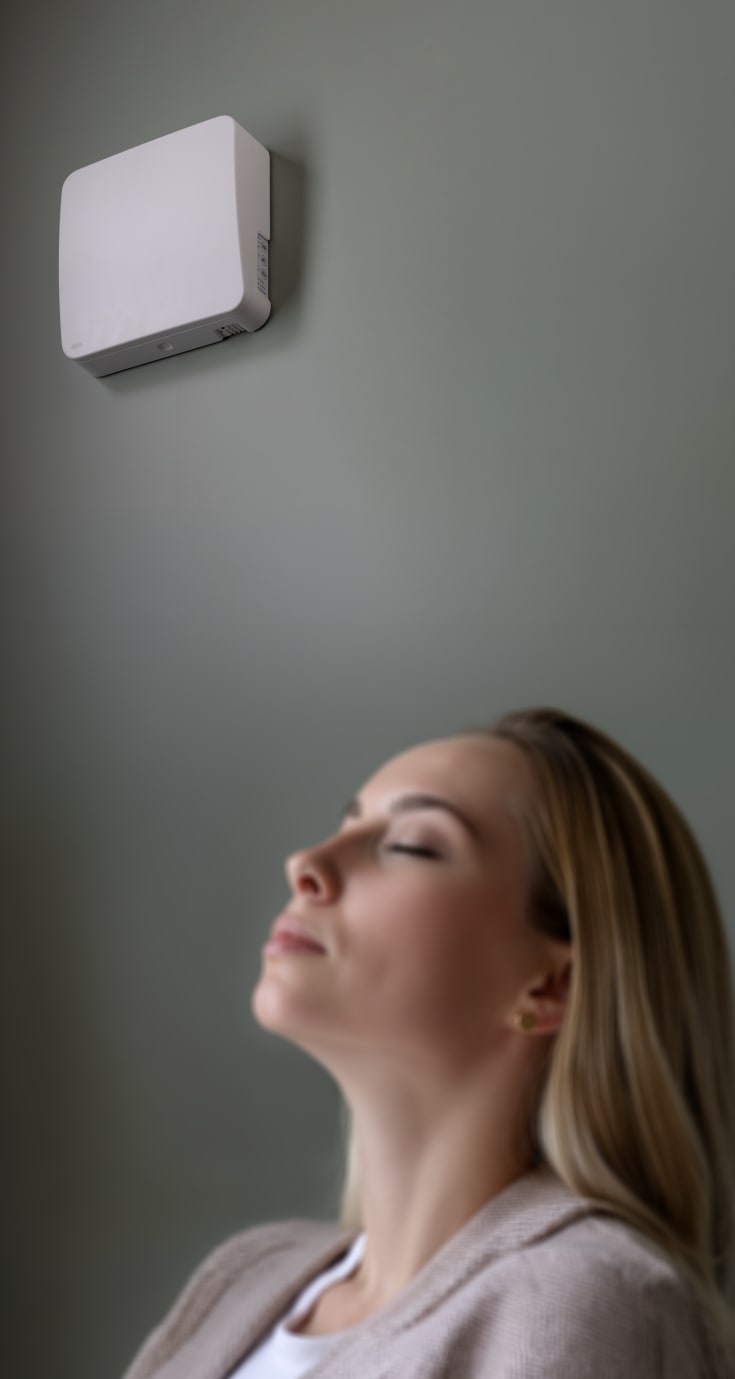 Duka One S6 vifte med varmegjenvinning, Ø160 mm, wi-fi, hvit
