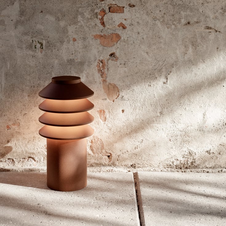 Louis Poulsen Bysted Garden pullert, 2700K, anker, corten, lav
