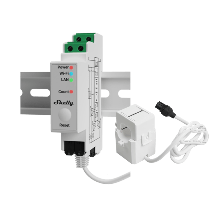 Shelly Pro energimåler 120A, 3-faset, wifi