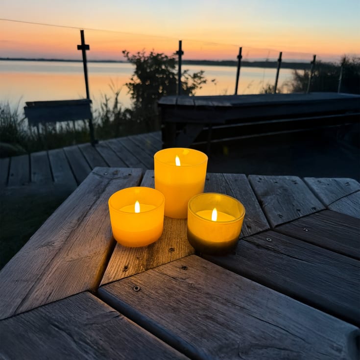 4 stk Uyuni LED stearinlys, grå