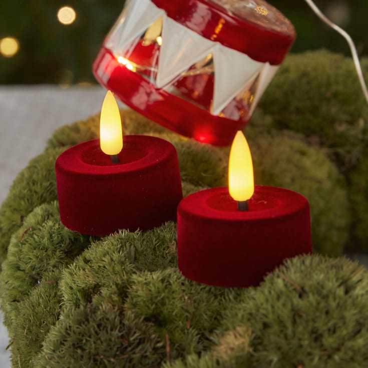 Sirius Sille velour LED värmeljus, 2-pack