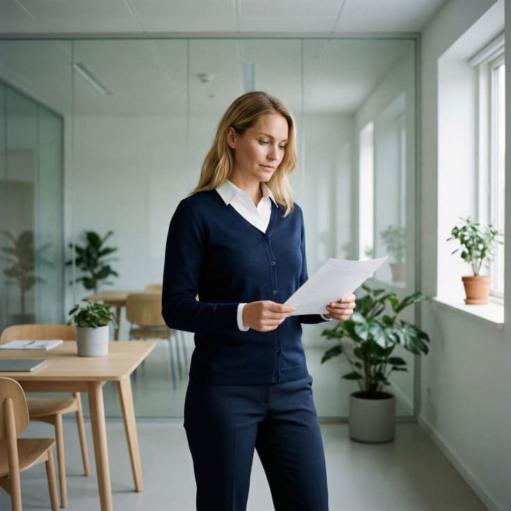 ID dame strikcardigan med merinould, Marine, L