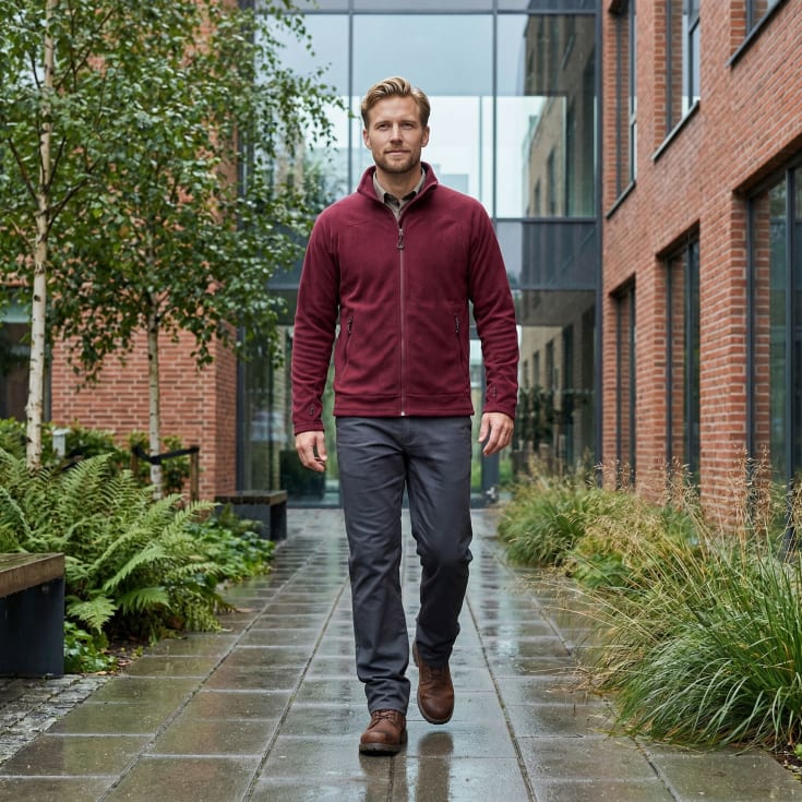 ID Zip'n'mix Active fleece cardigan, Bordeaux, 3XL