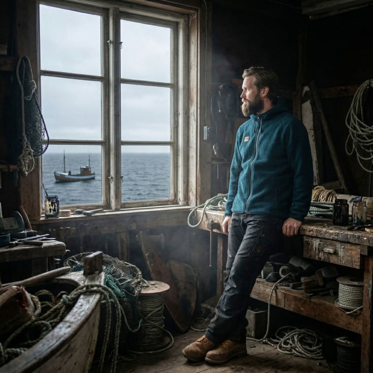 Helly Hansen Heritage fiberpelsjakke med hætte, marineblå, str. 2XL