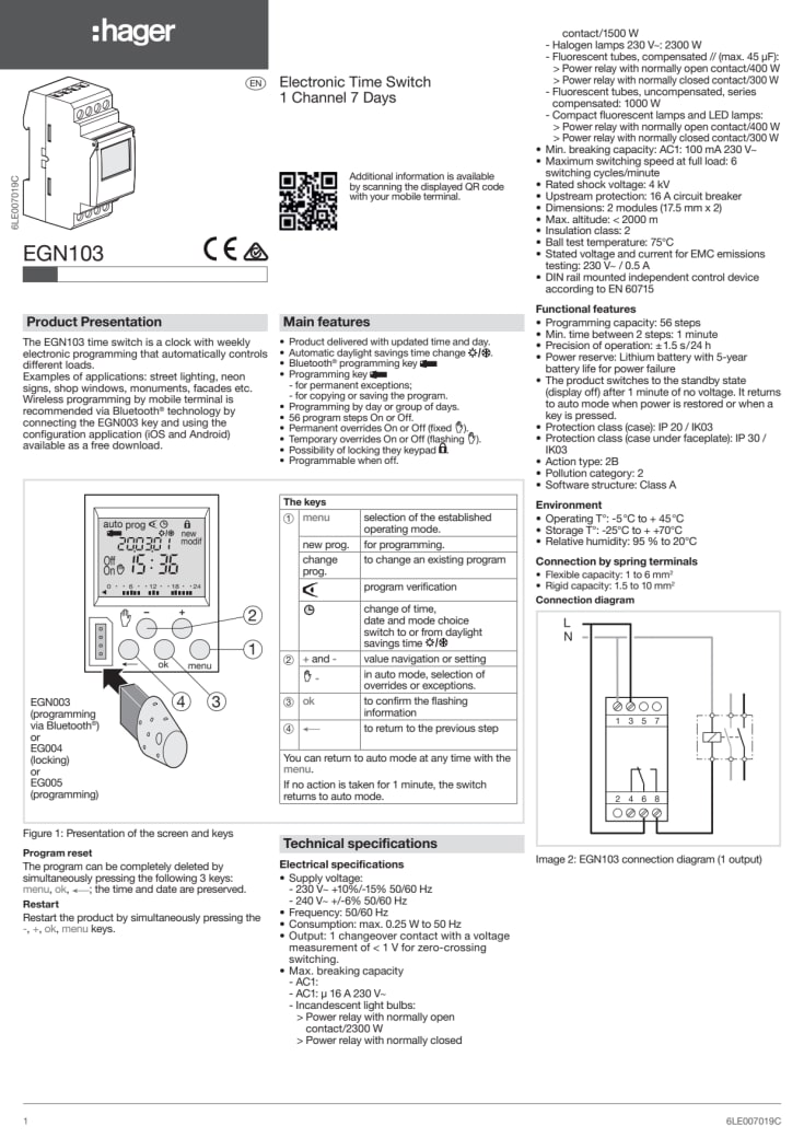 Digital veckotimer 16A