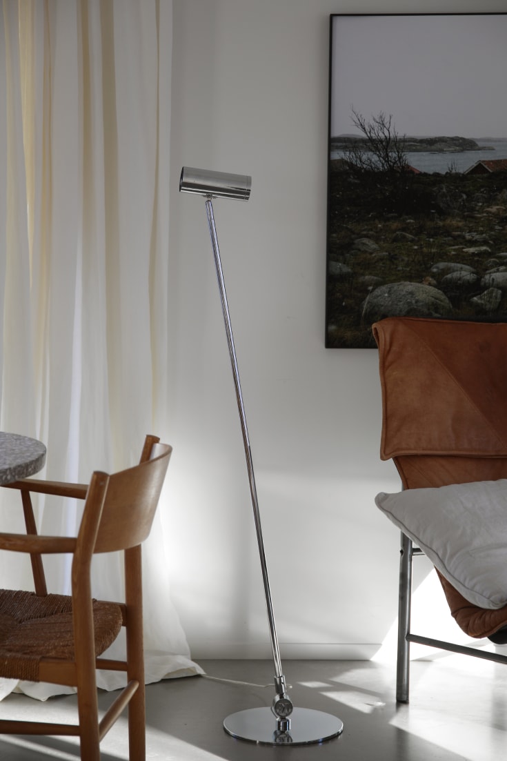 Markslöjd Arlo gulvlampe, krom