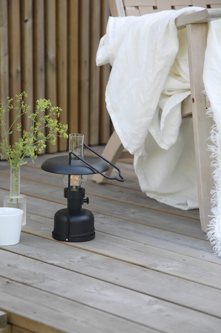 Markslöjd Fanos genopladelig bordlampe, sort